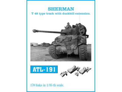 Tracks for SHERMAN T-48 type track with duckbill extension. 