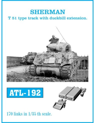 Tracks for SHERMAN T-51 type track with duckbill extension. 