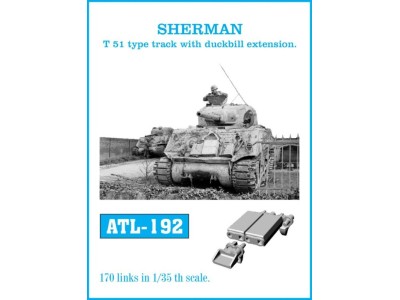 Tracks for SHERMAN T-51 type track with duckbill extension. 