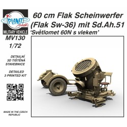 60 cm Flak Scheinwerfer (Flak Sw-36) mit Sd.Ah.51 / Sv?tlomet 60N s vlekem 1/72 