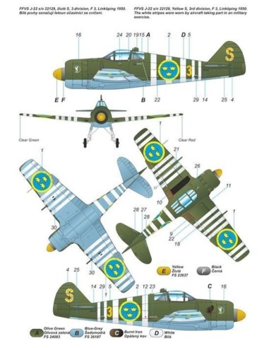 FFVS J-22A Swedish WW2 main fighter airc 