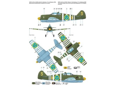 FFVS J-22A Swedish WW2 main fighter airc 