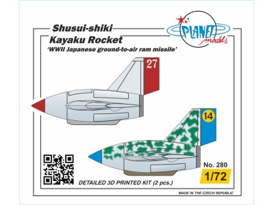Shusui-shiki Kayaku Rocket ‘WWII Japanese ground-to-air ram missile’ 2 pcs 1/72 