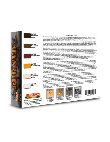 Burned Matt Colours high pigment content 