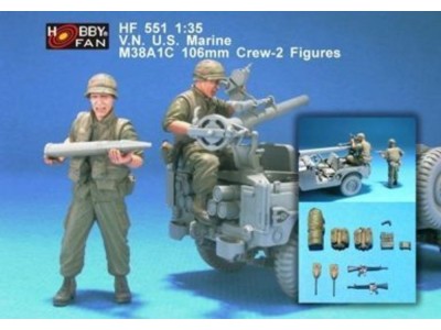 V.N. U.S. Marine M38A1C 106mm Crew-2 Fig 