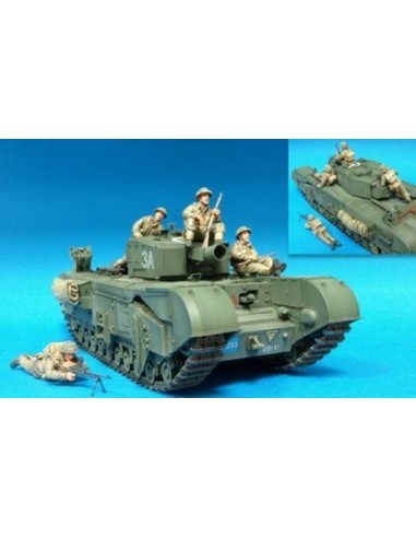 Brit. Inf. Riding w/Churchill Tank- 4Fig 