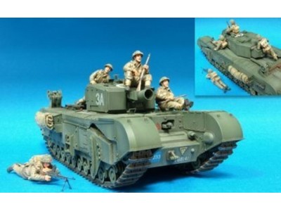 Brit. Inf. Riding w/Churchill Tank- 4Fig 