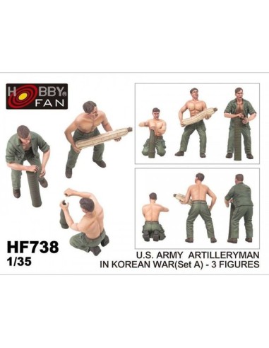 U.S. Army artillery man in Korean war (set A) (3 figures) 