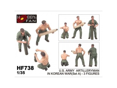 U.S. Army artillery man in Korean war (set A) (3 figures) 