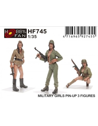 Military Girls Pin-Up 3 Figures 
