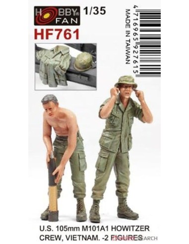 U.S. 105mm M101A1 howitzer crew of vietnam war-2 Figures 