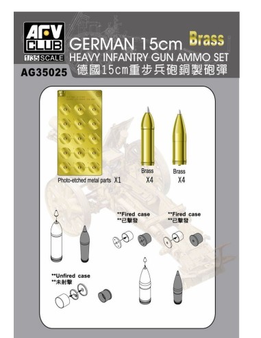 Metal ammonutions and photo-etched for Sig33 15cm gun 