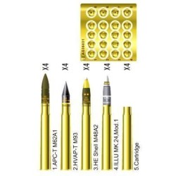 3 inch gun ammo brass set 