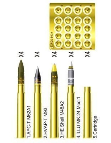 3 inch gun ammo brass set 