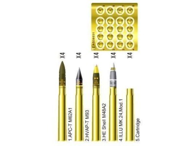 3 inch gun ammo brass set 