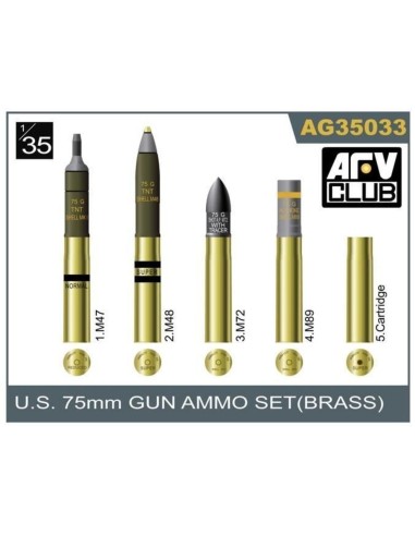75mm gun ammo brass set 