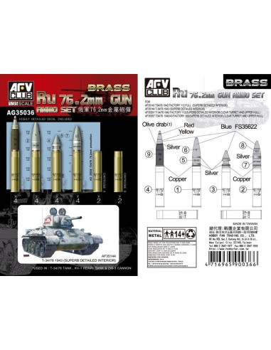 Ru 76.2mm Gun AMMO Set (Brass) 