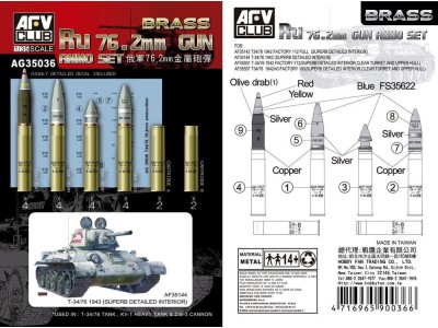 Ru 76.2mm Gun AMMO Set (Brass) 
