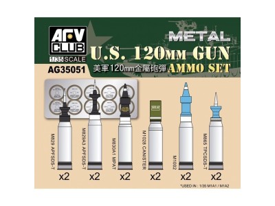 US M1A1/M1A2 M256 120mm Ammo set(Aluminum) 