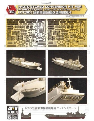 Photo-Etched conversion Kit for US NAVY LCT MK.6 landing Craft Tank501 1943-45 