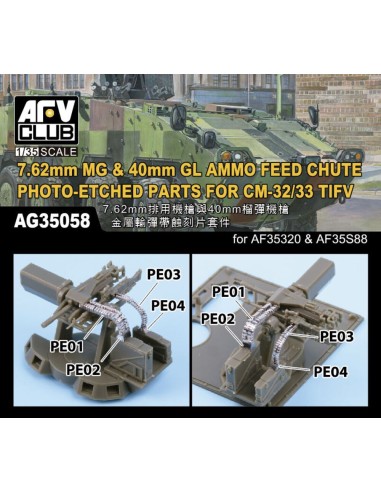 7.62mm MG & 40mm GL AMMO FEED CHUTE PE for CM-32/33 TIFV 