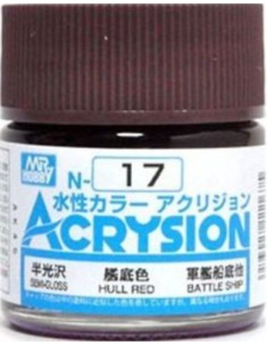 Mr Hobby -Gunze Acrysion (10 ml) Hull Red 