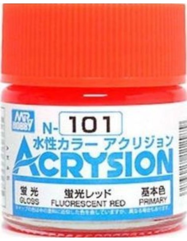 Mr Hobby -Gunze Acrysion (10 ml) Fluorescent Red 