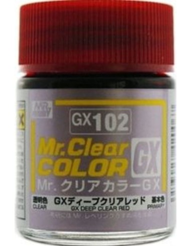Mr Hobby -Gunze Mr. Clear Color GX (18 ml) Deep Clear Red 
