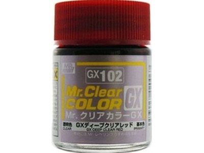 Mr Hobby -Gunze Mr. Clear Color GX (18 ml) Deep Clear Red 