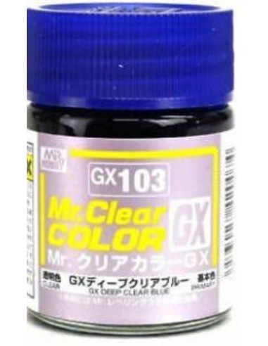 Mr Hobby -Gunze Mr. Clear Color GX (18 ml) Deep Clear Blue 
