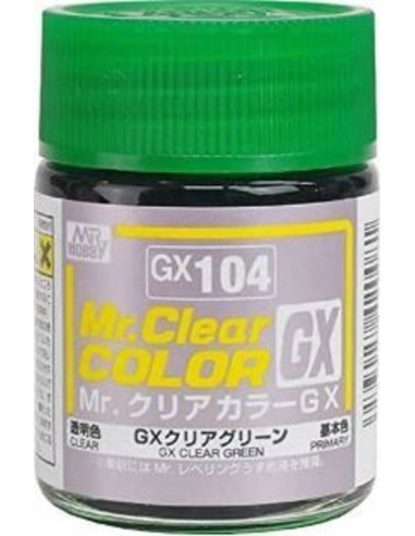 Mr Hobby -Gunze Mr. Clear Color GX (18 ml) Clear Green 