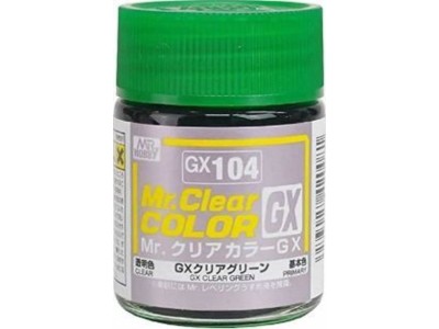 Mr Hobby -Gunze Mr. Clear Color GX (18 ml) Clear Green 