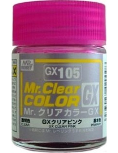 Mr Hobby -Gunze Mr. Clear Color GX (18 ml) Clear Pink 