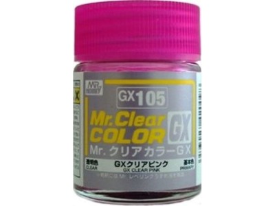 Mr Hobby -Gunze Mr. Clear Color GX (18 ml) Clear Pink 