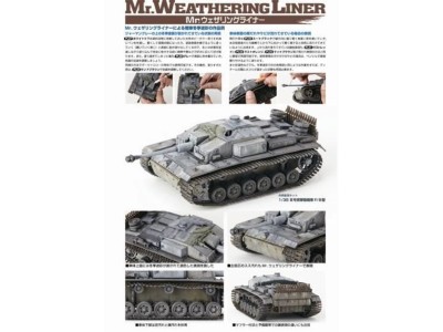 Mr Hobby -Gunze Mr. Weathering Liner RUST Color Set 