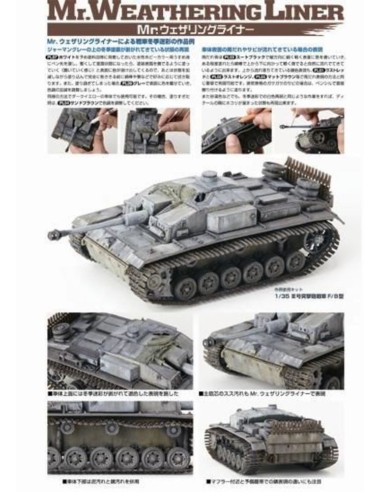 Mr Hobby -Gunze Mr. Weathering Liner MUD Color Set 