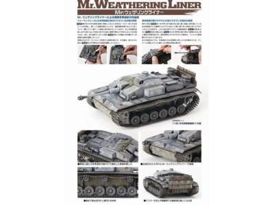 Mr Hobby -Gunze Mr. Weathering Liner MUD Color Set 