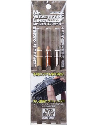 Mr Hobby -Gunze Mr. Weathering Liner MUD Color Set 