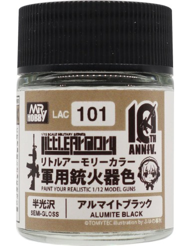 Mr Hobby -Gunze Little Armory Color (18ml) 10th Anniv. ALUMITE BLACK 