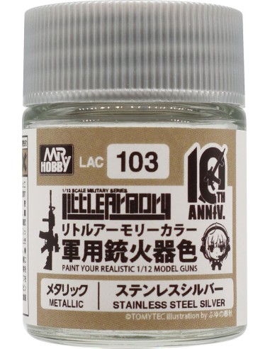 Mr Hobby -Gunze Little Armory Color (18ml) 10th Anniv. STAINLESS STEEL SILVER 