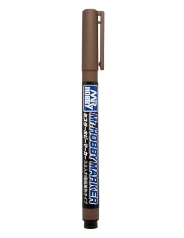 Mr Hobby -Gunze Mr. Hobby Marker Super Fine Tip Brush Pen Brown 
