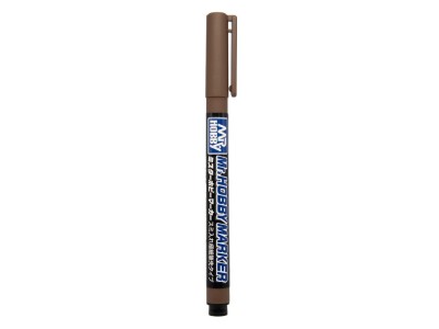 Mr Hobby -Gunze Mr. Hobby Marker Super Fine Tip Brush Pen Brown 