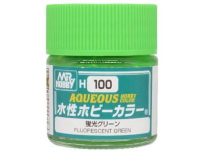 Mr Hobby -Gunze Aqueous Hobby Colors  (10 ml) Fluorescent Green 