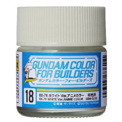 Mr Hobby -Gunze Gundam Color For Builders (10ml) RX-78 WHITE Ver. 