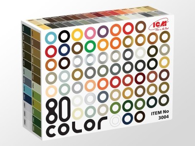 Acrylic paint set 80 pcs (77 color + 3 varnishes) 80 x 12 ml 