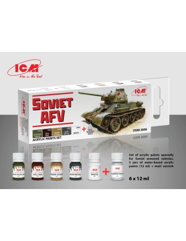 Acrylic paint set for Soviet AFV 6 x12 ml 