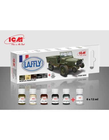 Acrylic paint set for Laffly V15T and French vehicles 6x 12 ml 