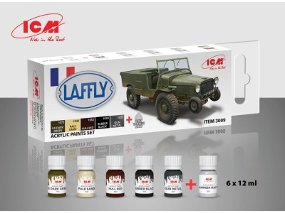 Acrylic paint set for Laffly V15T and French vehicles 6x 12 ml 