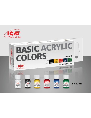Acrylic paint set Basic acrylic colors 6 x12 ml 