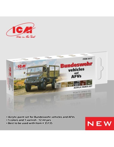Acrylic Paint Set for German military trucks 6 x 12 ml 